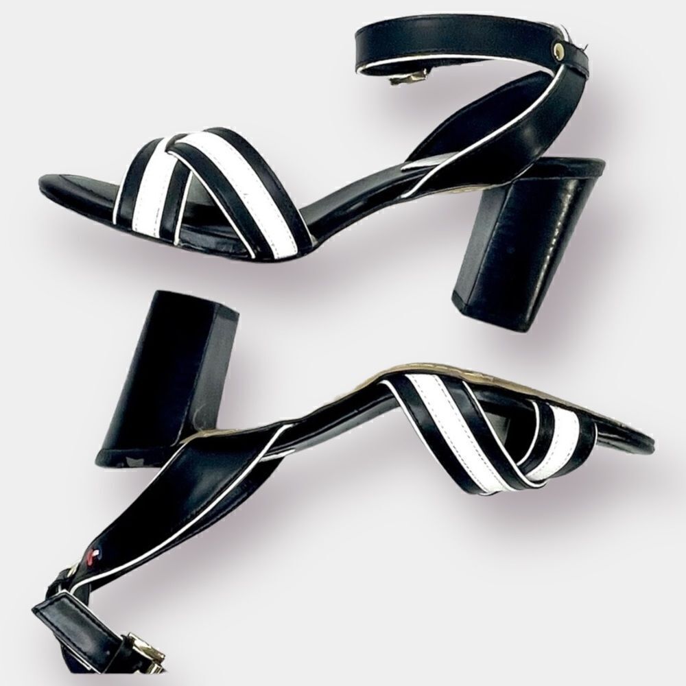 Tommy Hilfiger Block Heel Sandals T-Strap Ankle Straps Size 7.5 - Picture 8 of 12